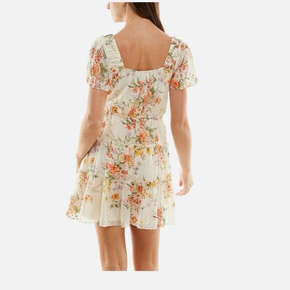 Flowy Fairycore Floral Whimsical Tiered Spring Dress Women's Size 11 - Picture 4 of 16